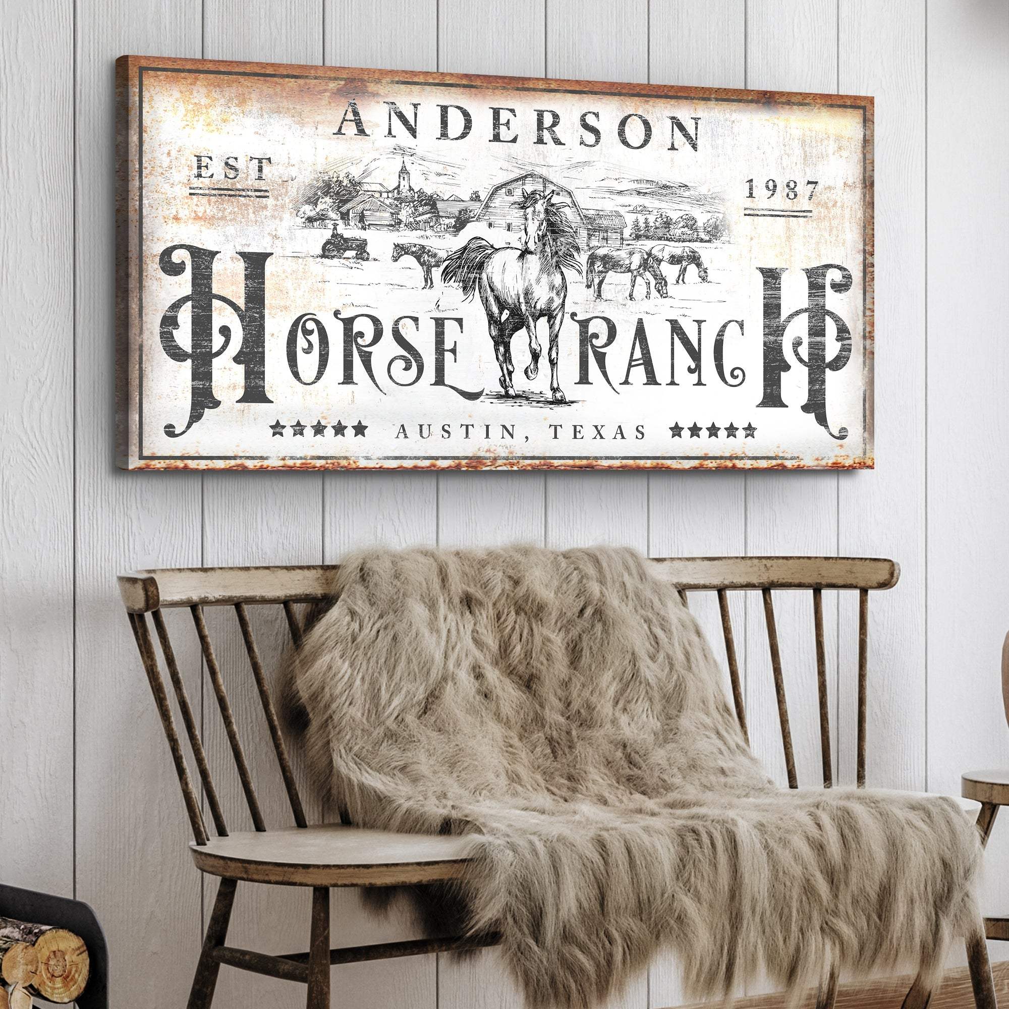 Family Horse Ranch Rustic Sign - Tailored Canvases - Flyclothing LLC