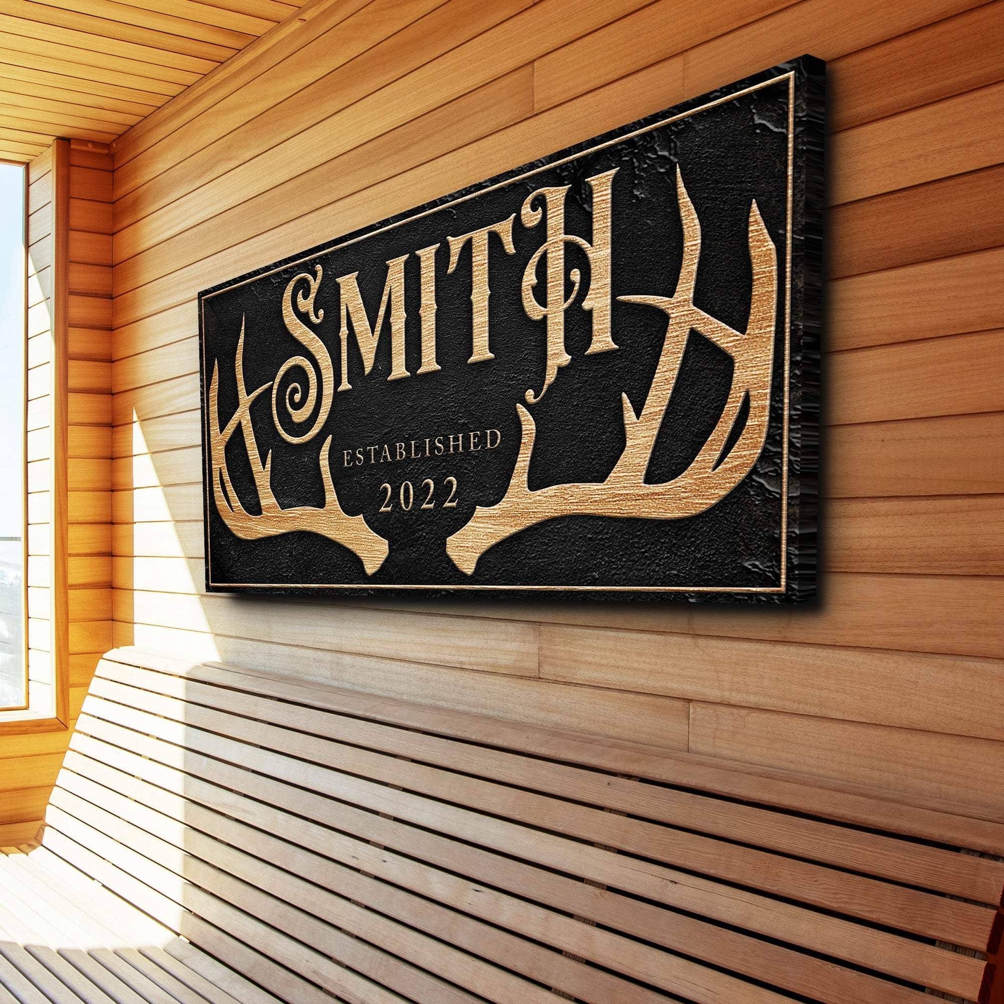 Personalized Family Antler Sign - Tailored Canvases - Flyclothing LLC