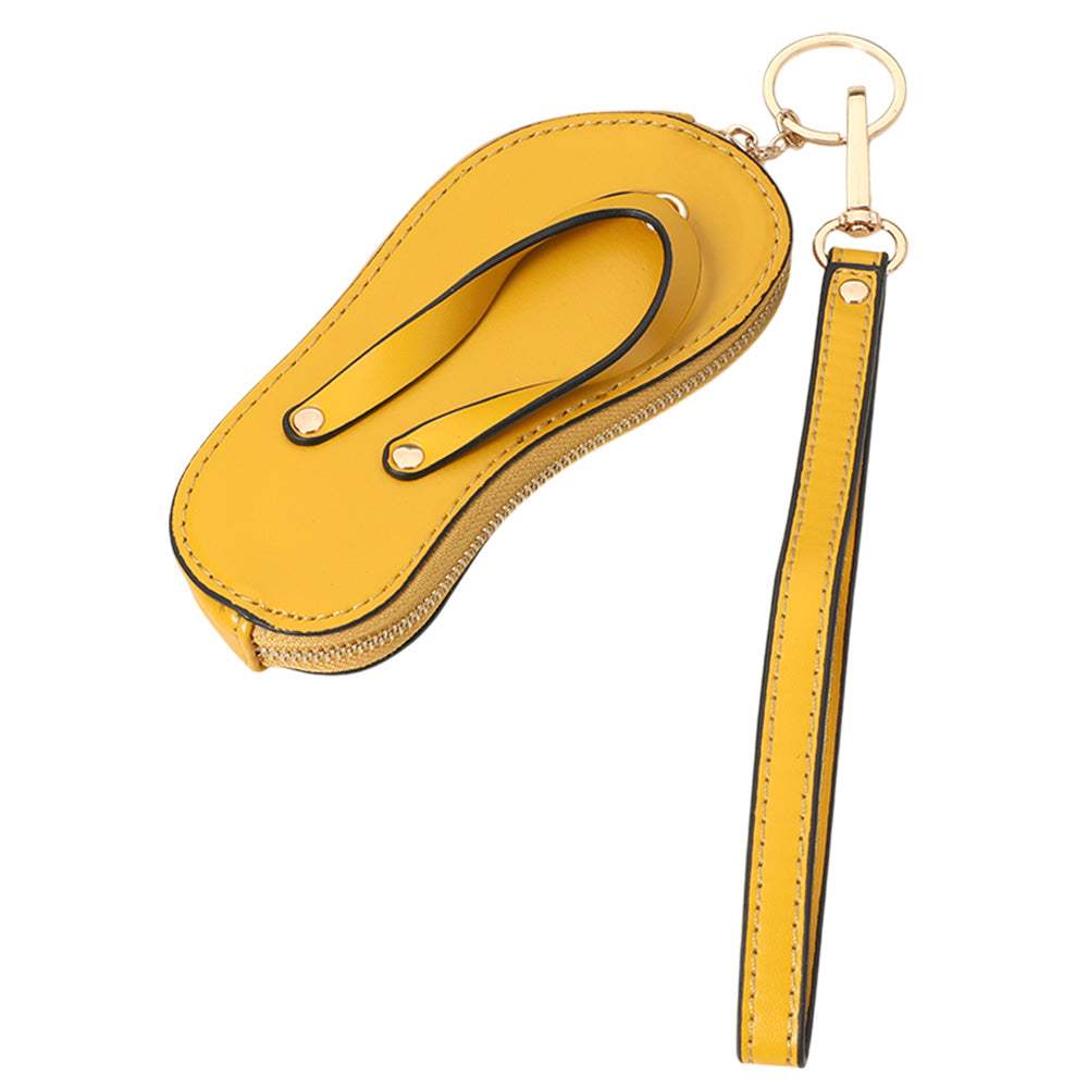 Faux Leather Flip-flop Mini Wristlet Bag Charm Coin Purse - Madeline Love - Flyclothing LLC