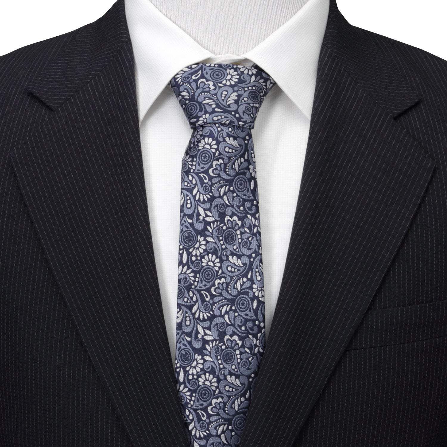 Marvel Avengers Paisley Icons Navy Men's Tie - Cufflinks.com - Flyclothing LLC