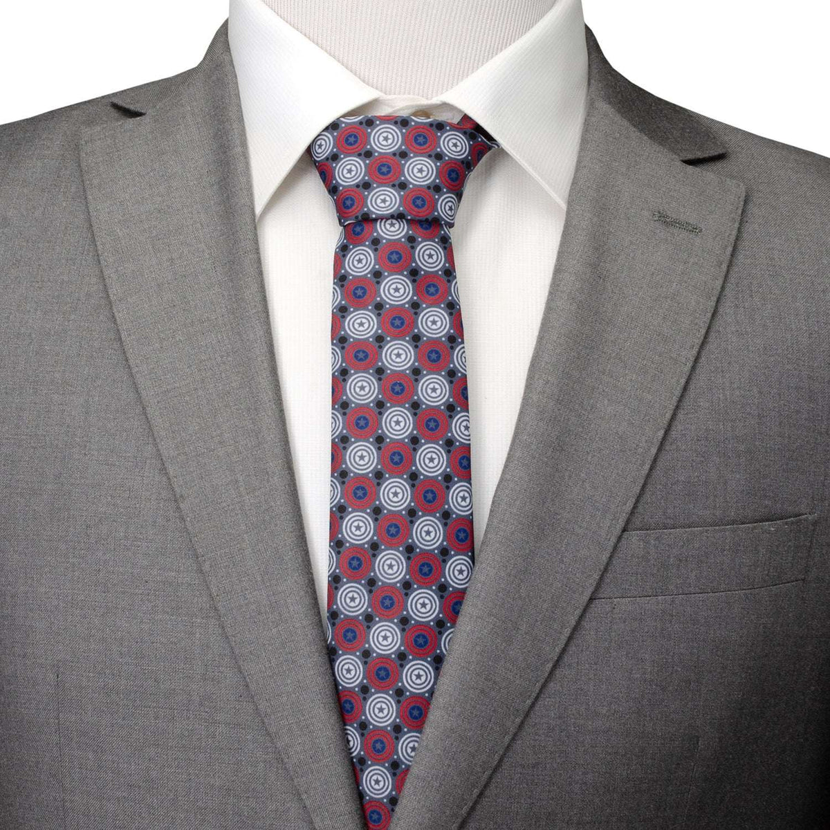 Marvel Captain America Gray Dot Men's Tie - Cufflinks.com - Flyclothing LLC