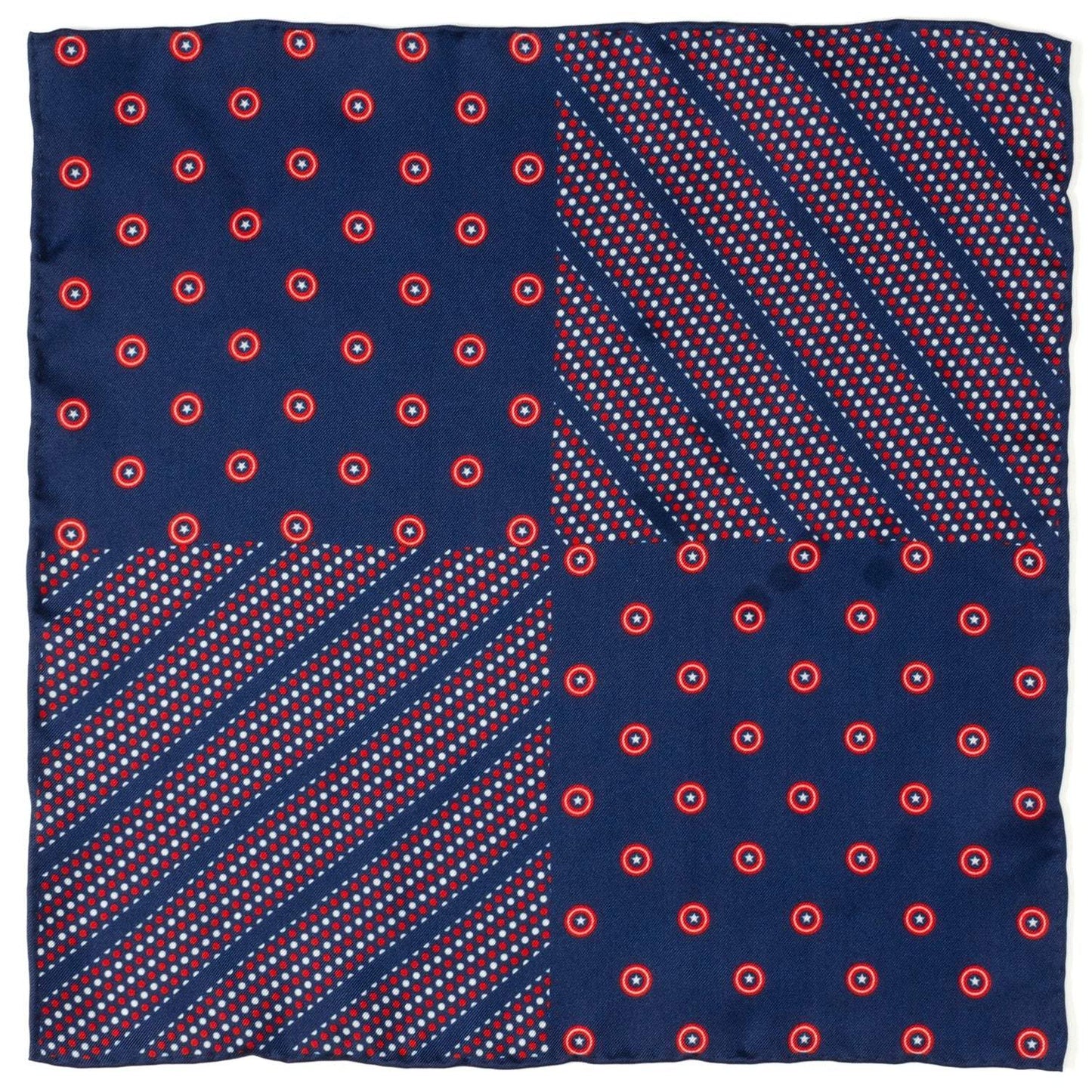 Marvel Captain America Shield Navy Pocket Square - Cufflinks.com - Flyclothing LLC