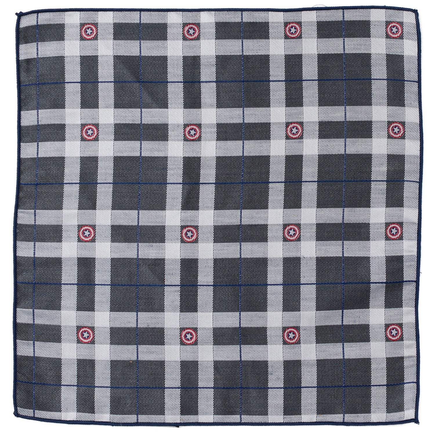 Marvel Captain America Gray Plaid Pocket Square - Cufflinks.com - Flyclothing LLC