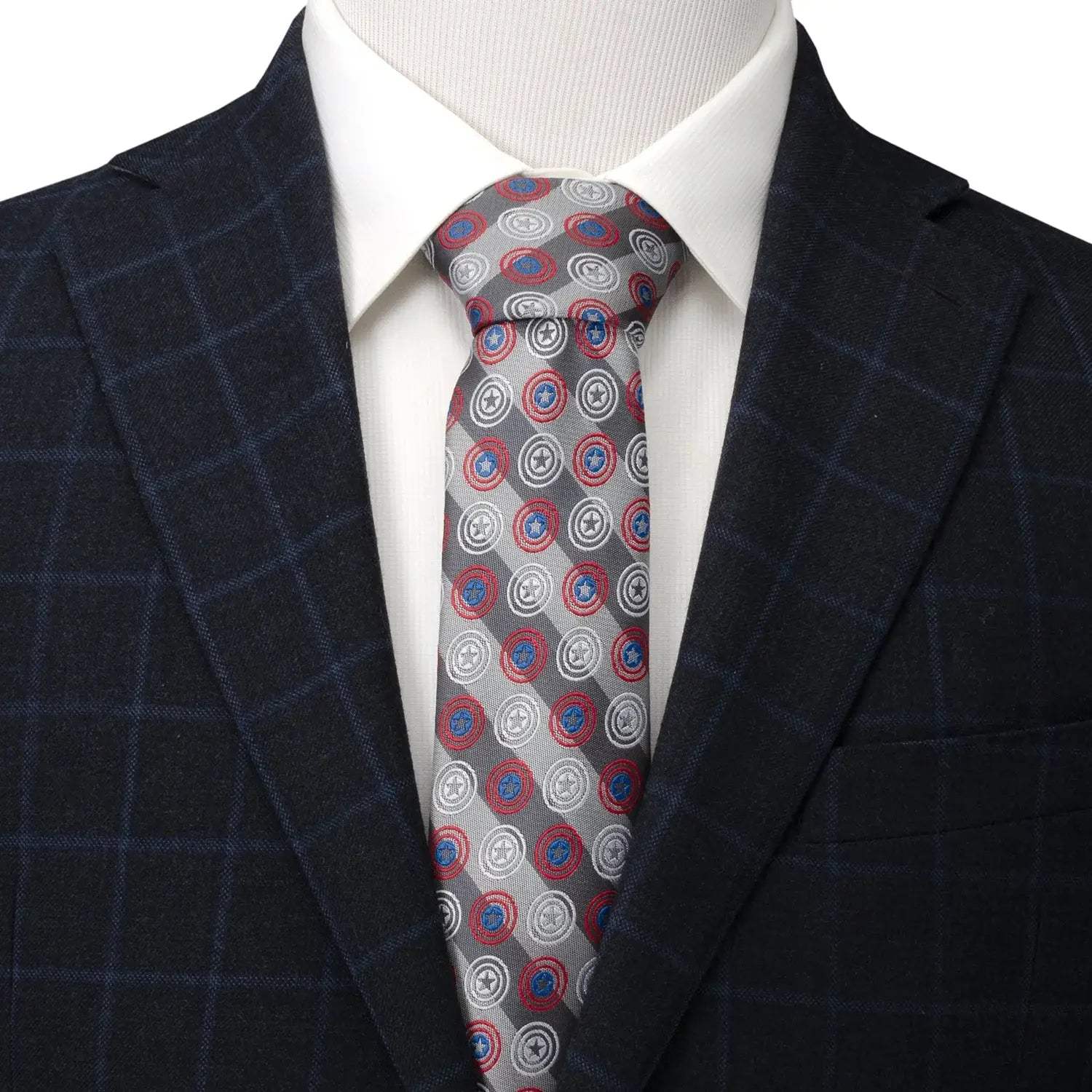 Marvel Captain America Gray Stripe Men's Tie - Cufflinks.com - Flyclothing LLC