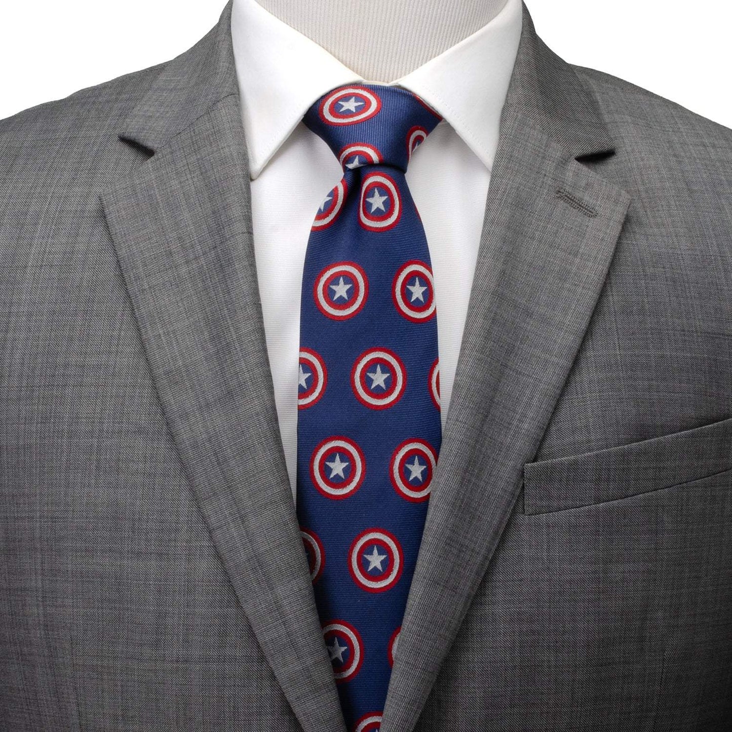 Marvel Captain America Hidden Message Blue Men's Tie - Cufflinks.com - Flyclothing LLC