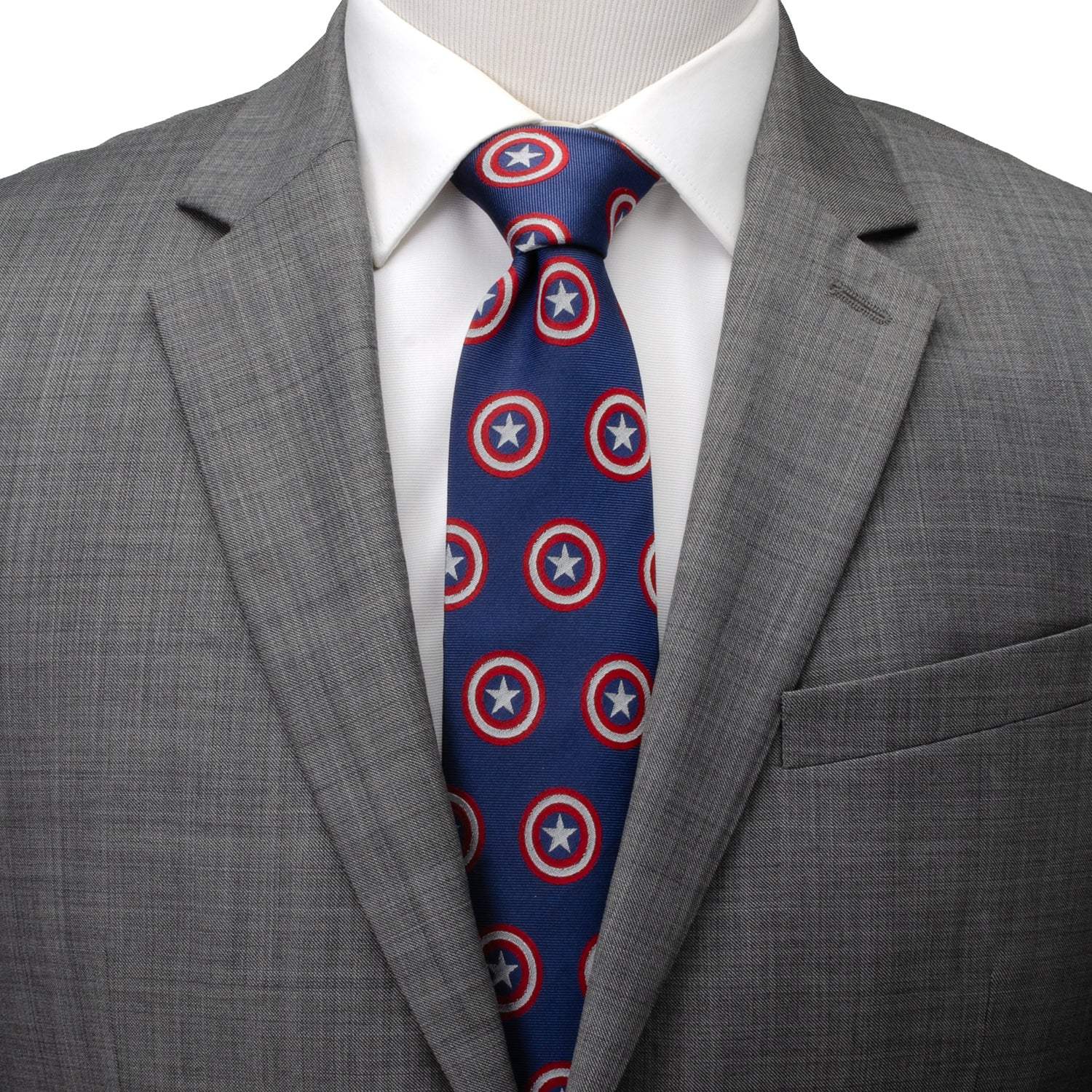 Marvel Captain America Hidden Message Blue Men's Tie - Cufflinks.com - Flyclothing LLC