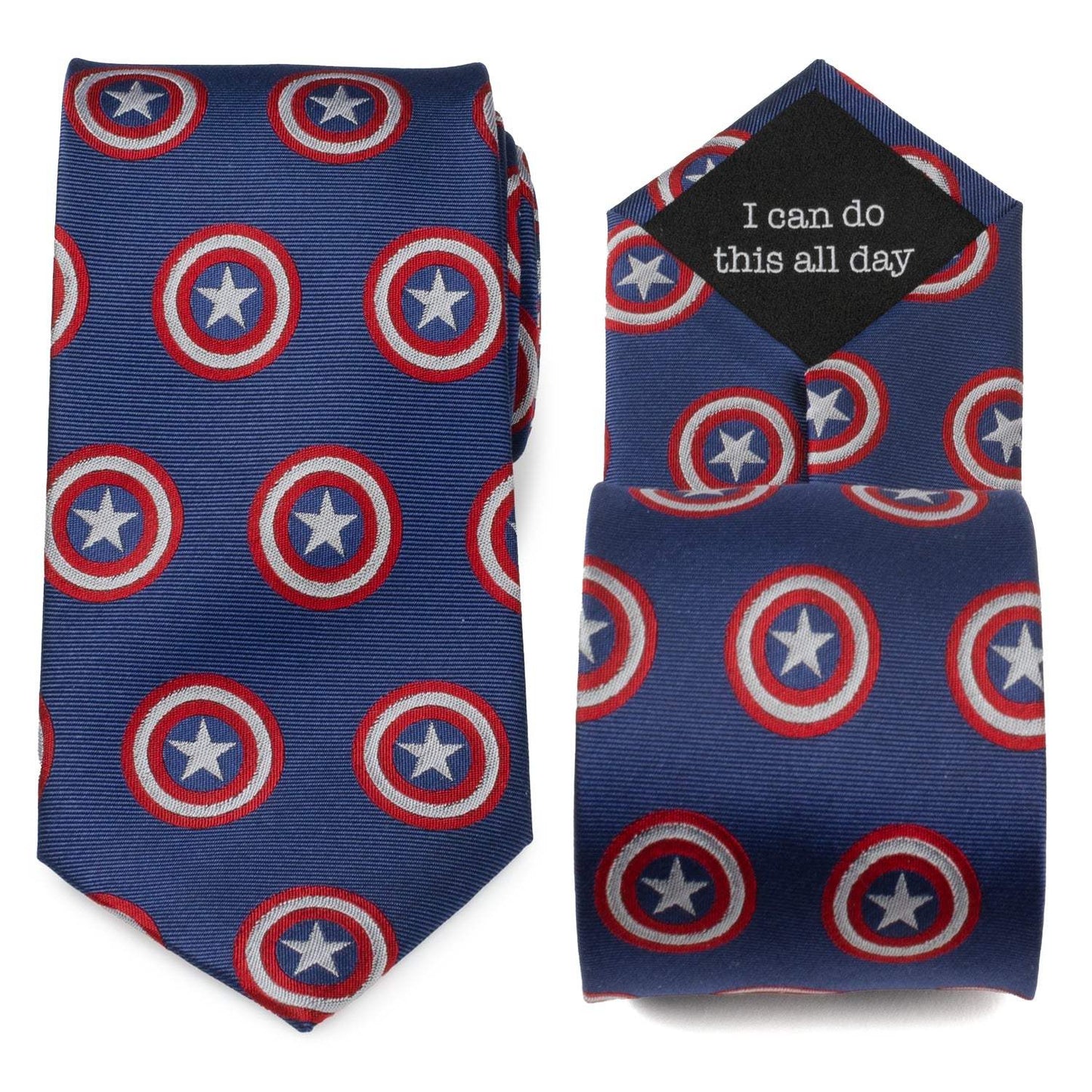 Marvel Captain America Hidden Message Blue Men's Tie - Cufflinks.com - Flyclothing LLC