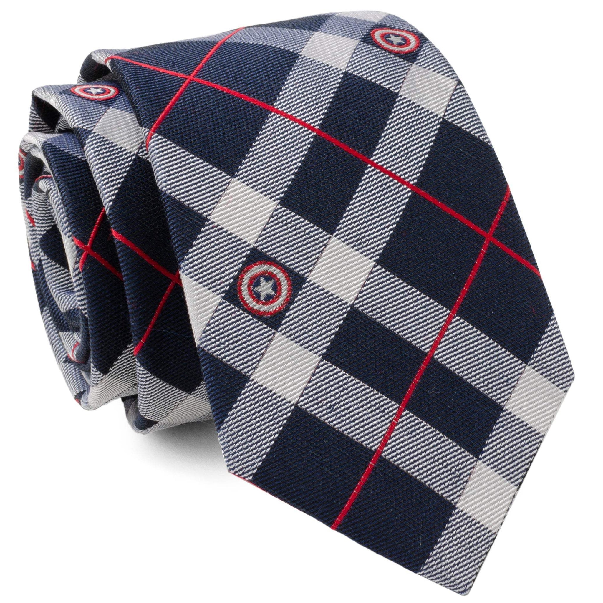 Marvel Captain America Blue Plaid Tie - Cufflinks.com - Flyclothing LLC
