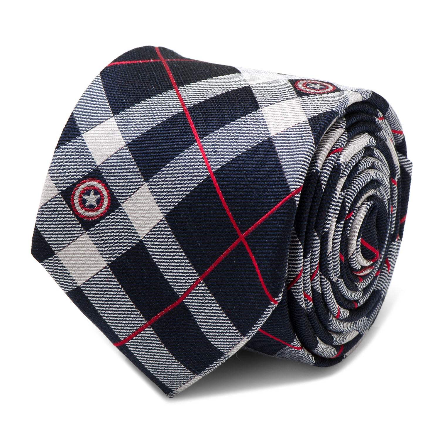 Marvel Captain America Blue Plaid Tie - Cufflinks.com - Flyclothing LLC
