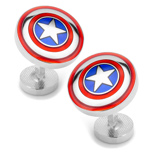 Marvel Avengers Captain America Shield Cufflinks - Cufflinks.com - Flyclothing LLC