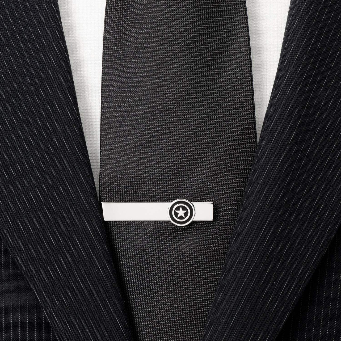 Marvel Captain America Silver Hidden Message Tie Bar - Cufflinks.com - Flyclothing LLC