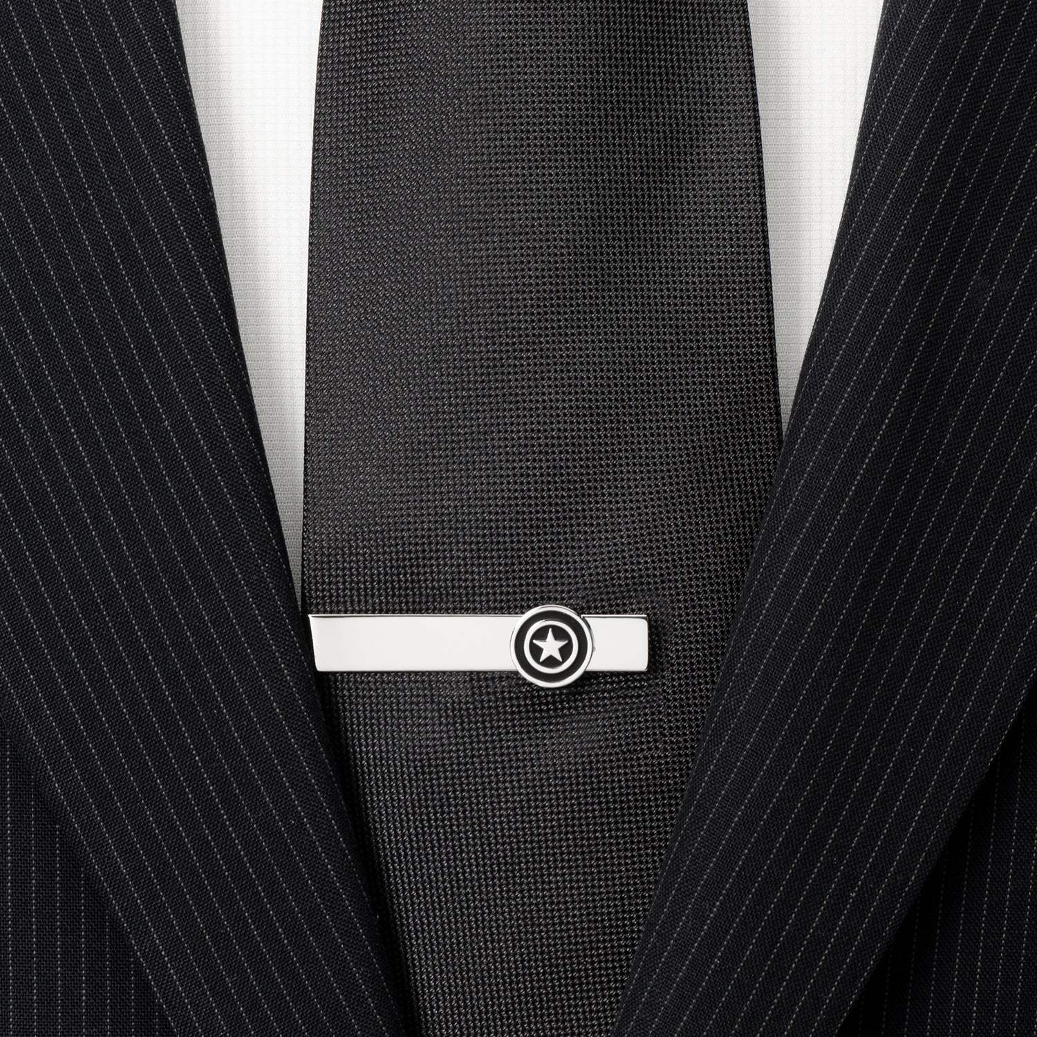 Marvel Captain America Silver Hidden Message Tie Bar - Cufflinks.com - Flyclothing LLC