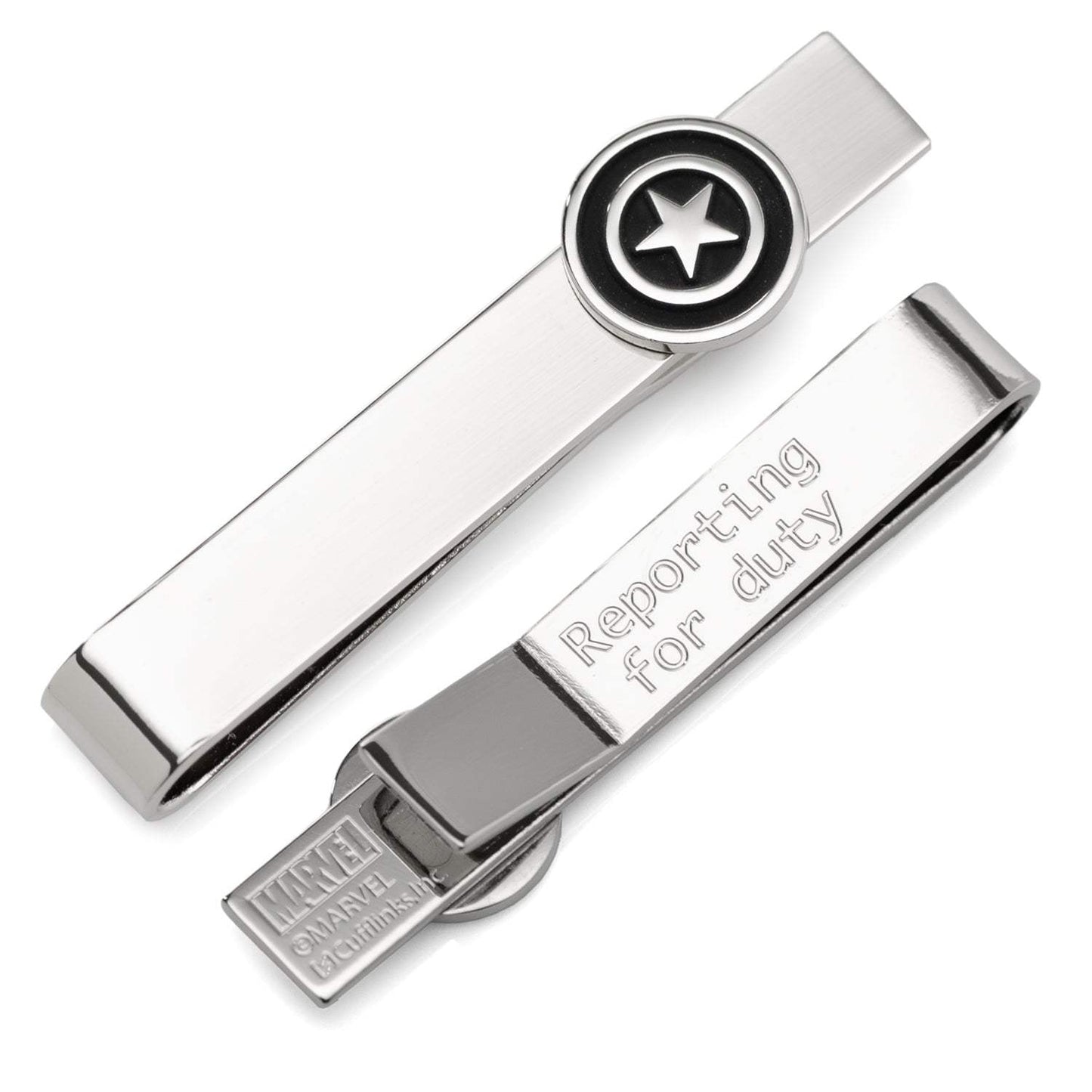 Marvel Captain America Silver Hidden Message Tie Bar - Cufflinks.com - Flyclothing LLC