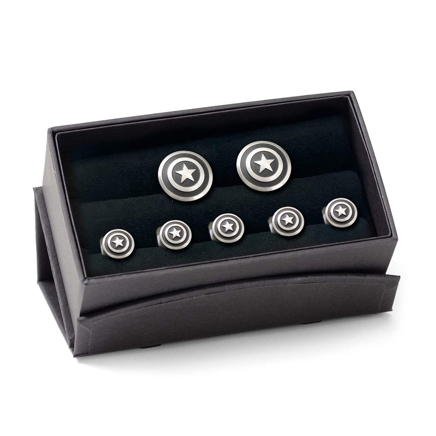 Marvel Captain America Shield Stainless Steel 5-Stud Set - Cufflinks.com - Flyclothing LLC