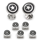 Marvel Captain America Shield Stainless Steel 5-Stud Set - Cufflinks.com - Flyclothing LLC
