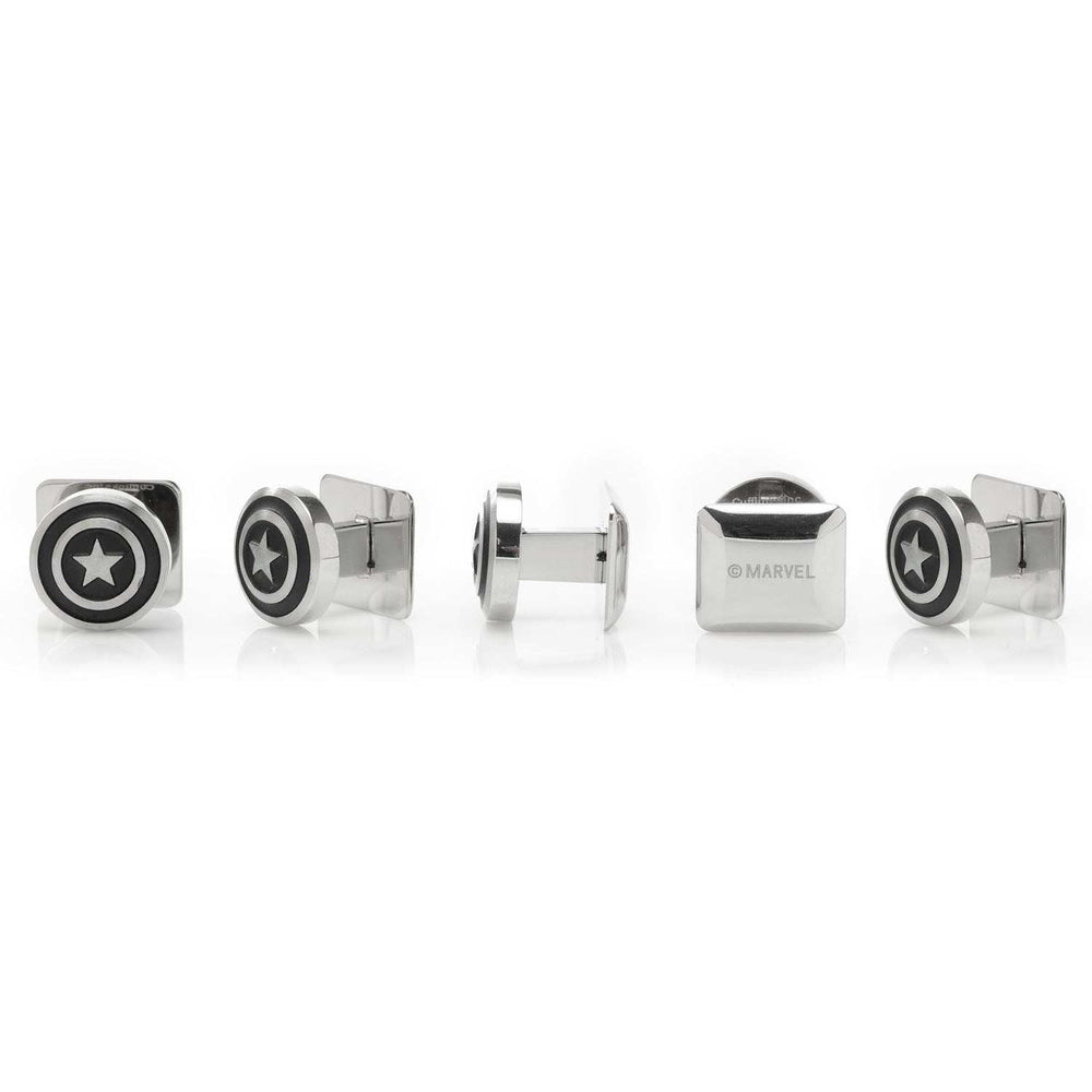 Marvel Captain America Shield Stainless Steel 5-Studs - Cufflinks.com - Flyclothing LLC