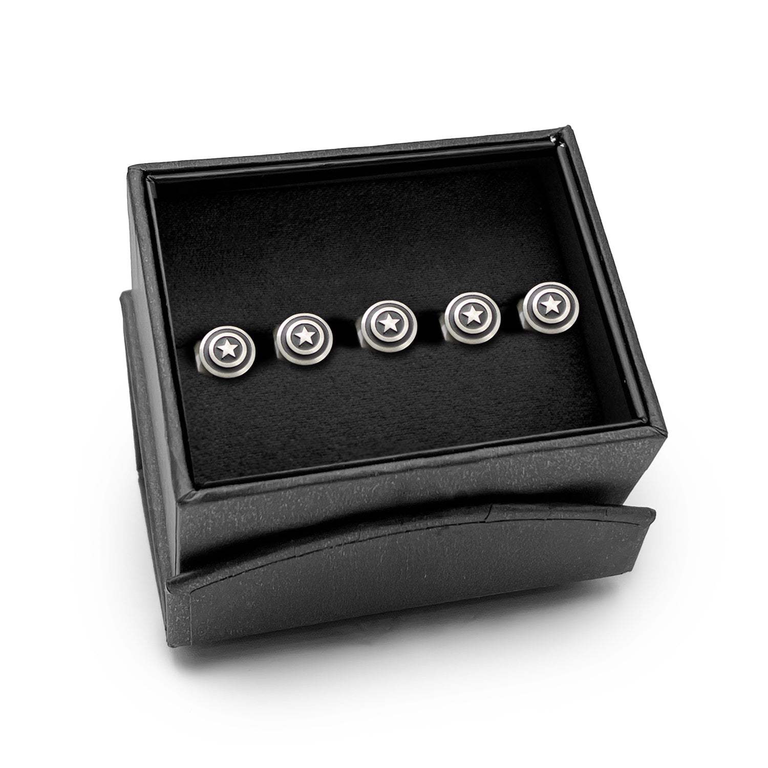 Marvel Captain America Shield Stainless Steel 5-Studs - Cufflinks.com - Flyclothing LLC