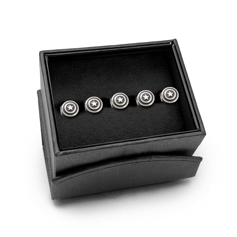 Marvel Captain America Shield Stainless Steel 5-Studs - Cufflinks.com - Flyclothing LLC