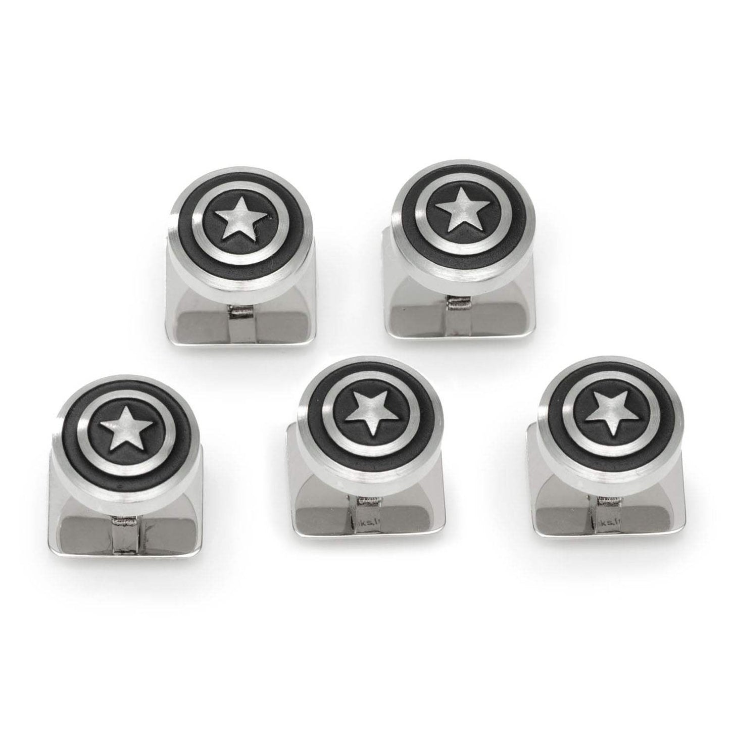 Marvel Captain America Shield Stainless Steel 5-Studs - Cufflinks.com - Flyclothing LLC