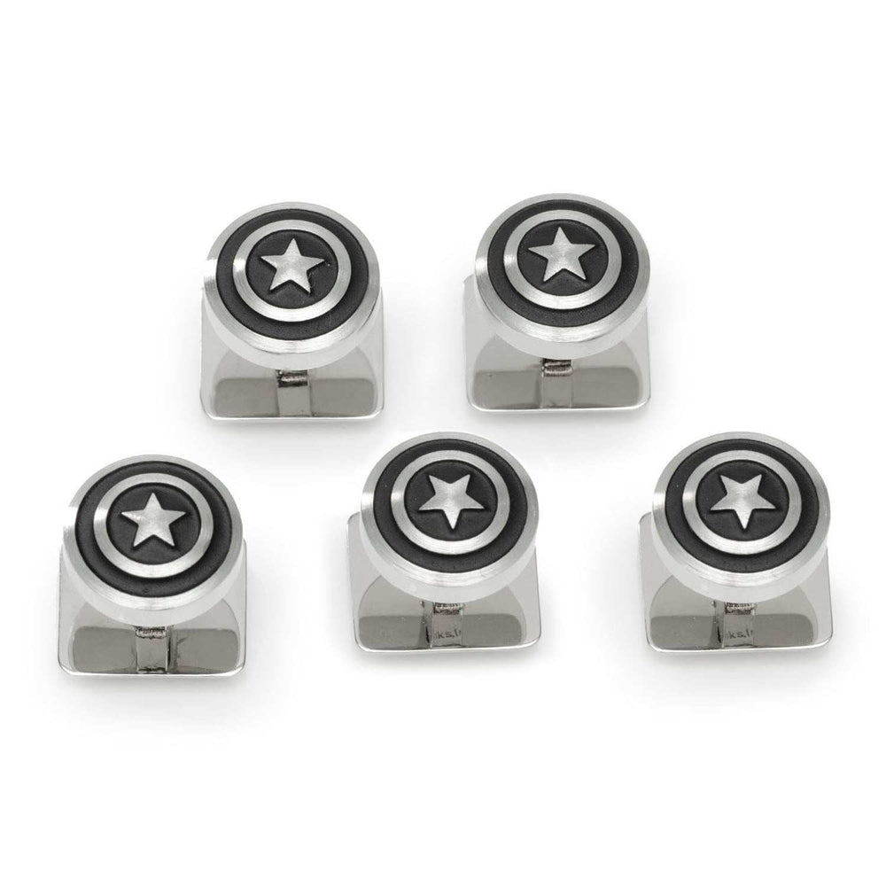 Marvel Captain America Shield Stainless Steel 5-Studs - Cufflinks.com - Flyclothing LLC