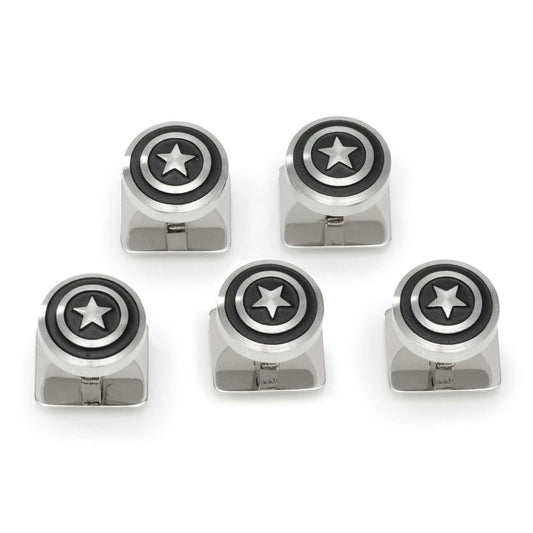 Marvel Captain America Shield Stainless Steel 5-Studs - Cufflinks.com - Flyclothing LLC