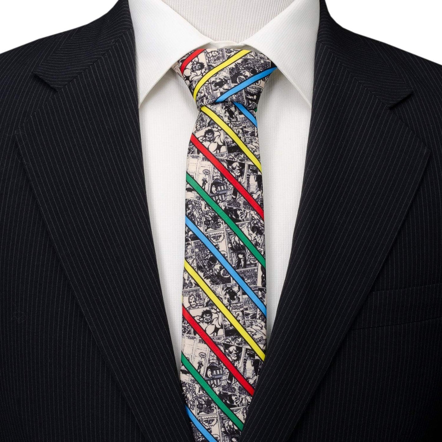 Marvel Comic Stripe Tan Men's Tie - Cufflinks.com - Flyclothing LLC