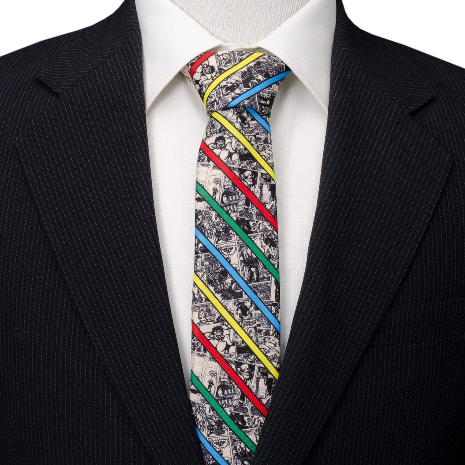 Marvel Comic Stripe Tan Men's Tie - Cufflinks.com - Flyclothing LLC