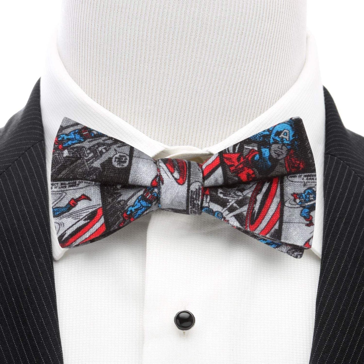 Marvel Captain America Comic Gray Men's Bow Tie - Cufflinks.com - Flyclothing LLC