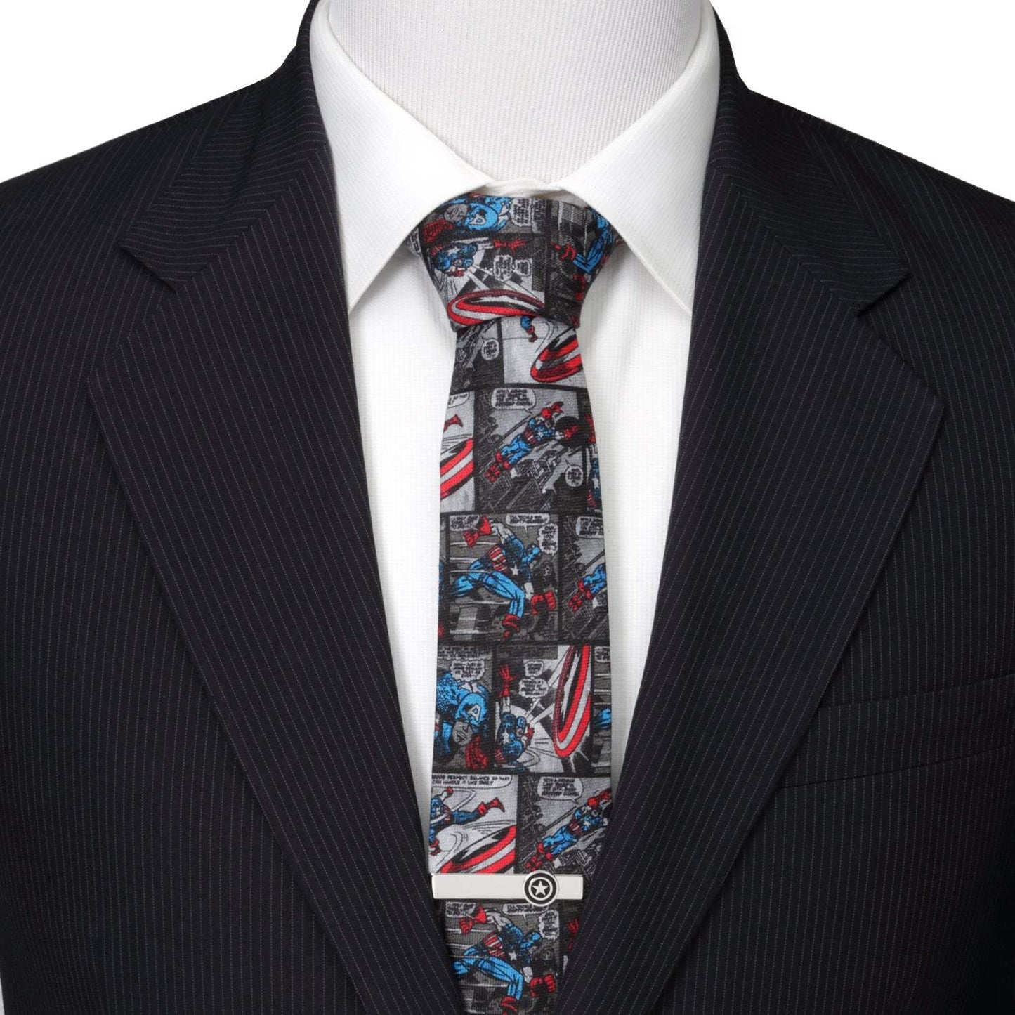 Marvel Captain America Comic Gray Men's Tie - Cufflinks.com - Flyclothing LLC