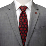 Marvel Daredevil Men’s Black Tie and Embossed Logo Lapel Pin Gift Set