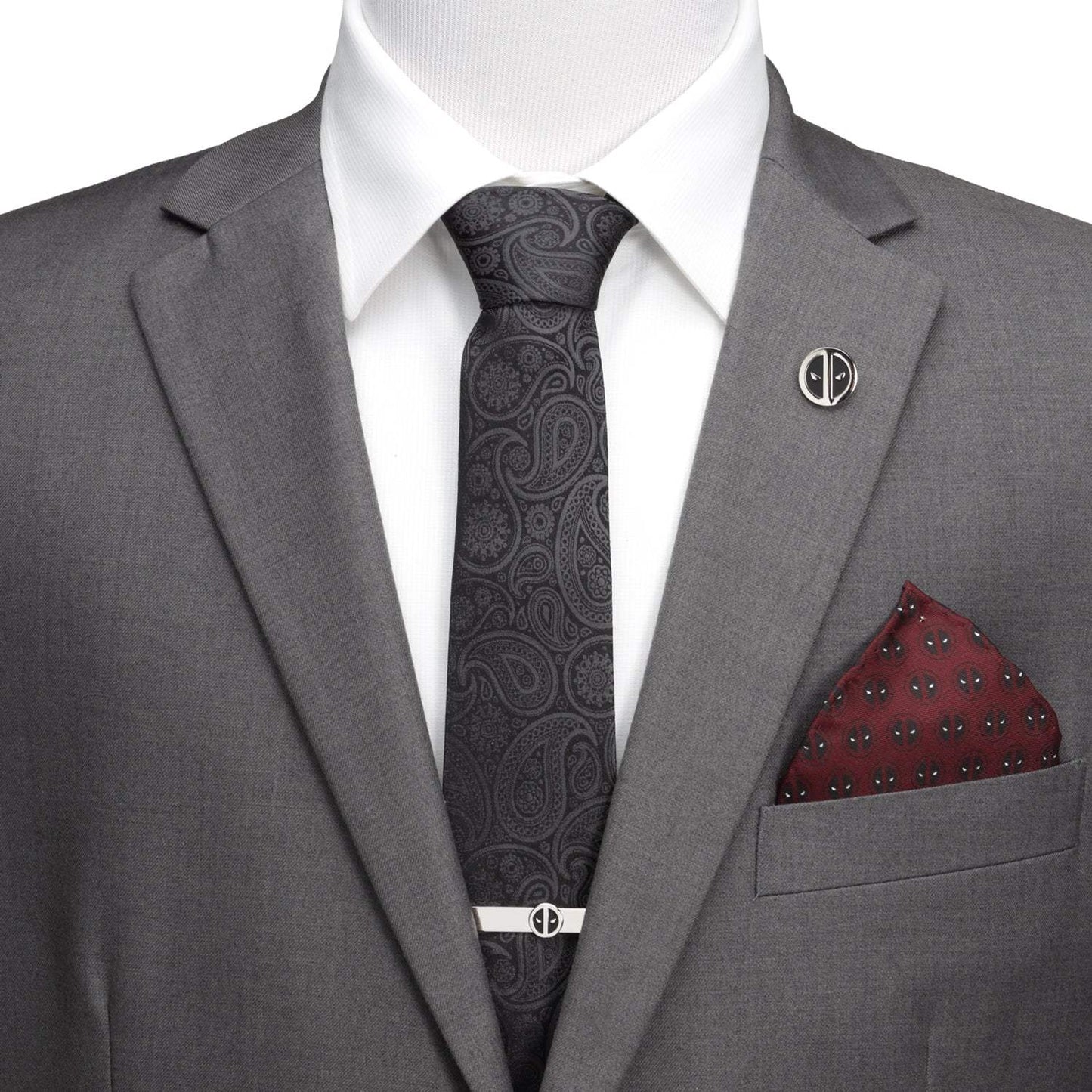 Marvel Deadpool Hidden Paisley Black Silk Men's Tie - Cufflinks.com - Flyclothing LLC