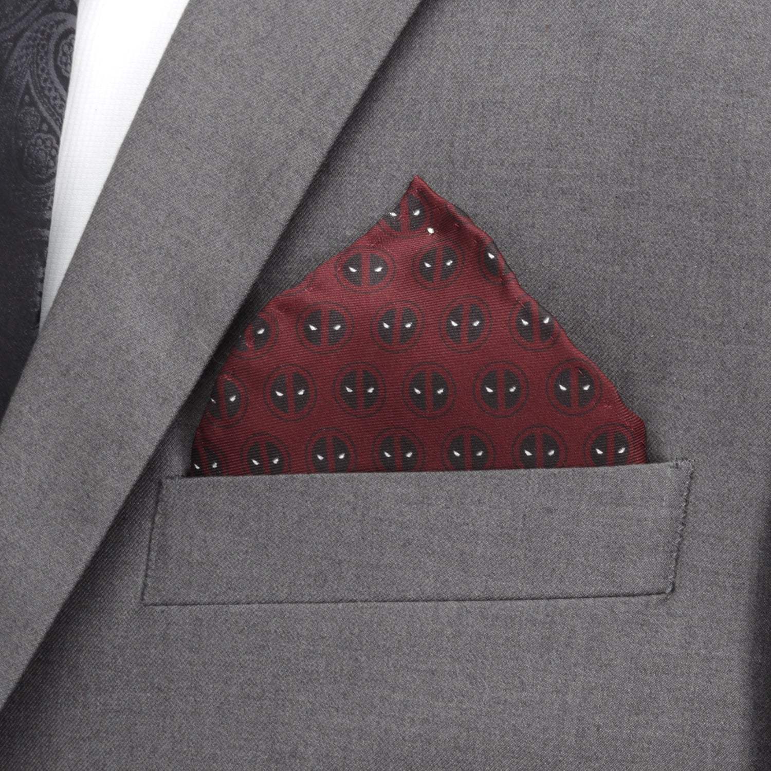 Marvel Deadpool Red Mask Silk Pocket Square - Cufflinks.com - Flyclothing LLC