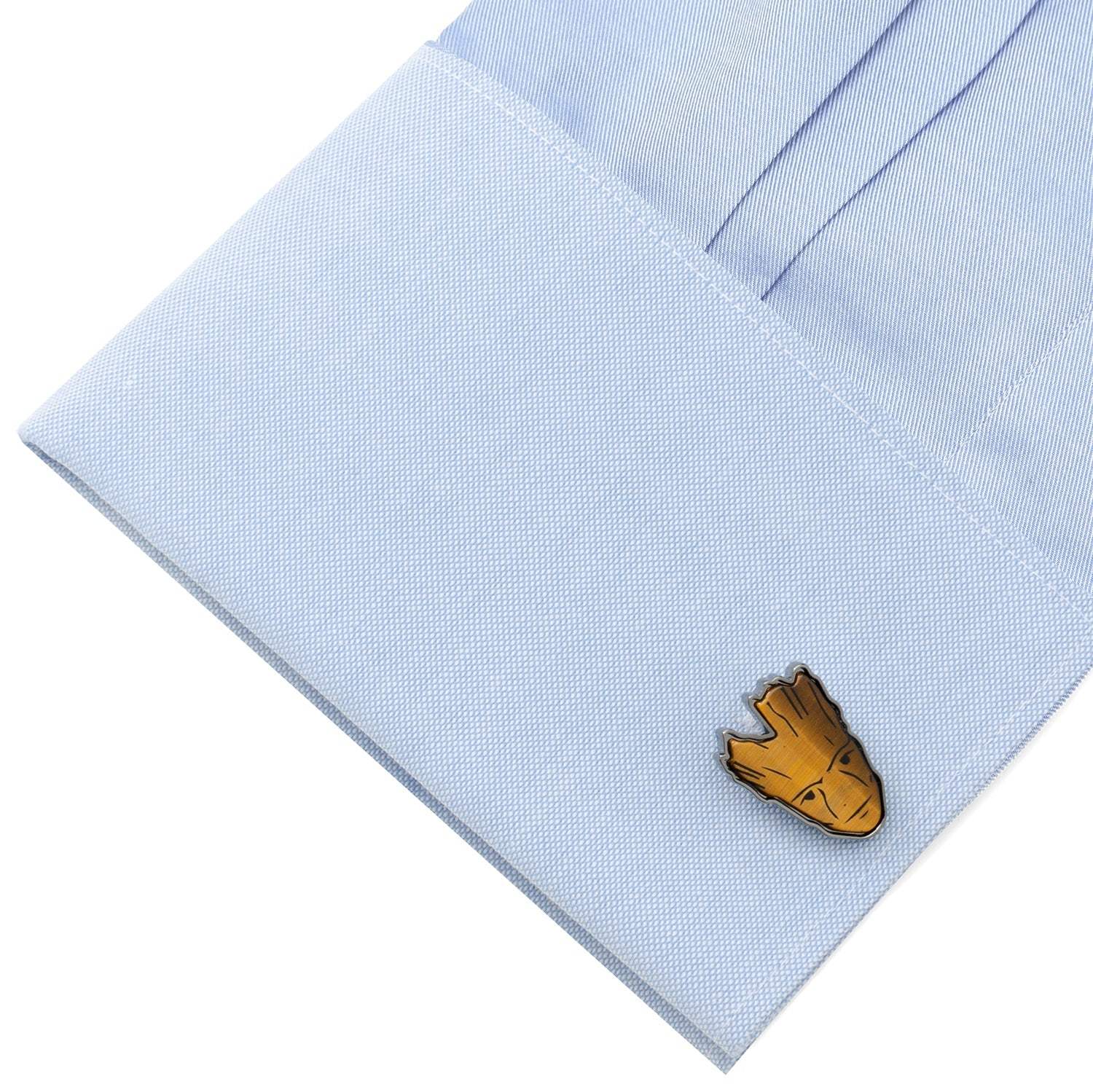 Marvel Guardians of the Galaxy Groot Tigers Eye Cufflinks - Cufflinks.com - Flyclothing LLC
