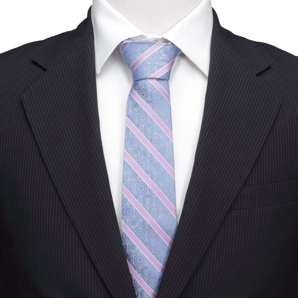 Marvel Comics Blue and Pink Stripe Silk Men's Tie - Cufflinks.com - Flyclothing LLC