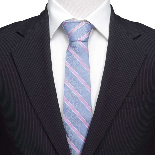 Marvel Comics Blue and Pink Stripe Silk Men's Tie - Cufflinks.com - Flyclothing LLC