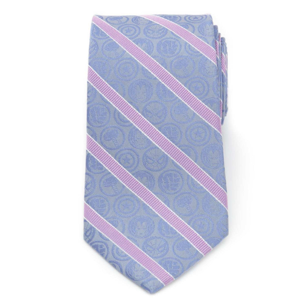 Marvel Comics Blue and Pink Stripe Silk Men's Tie - Cufflinks.com - Flyclothing LLC