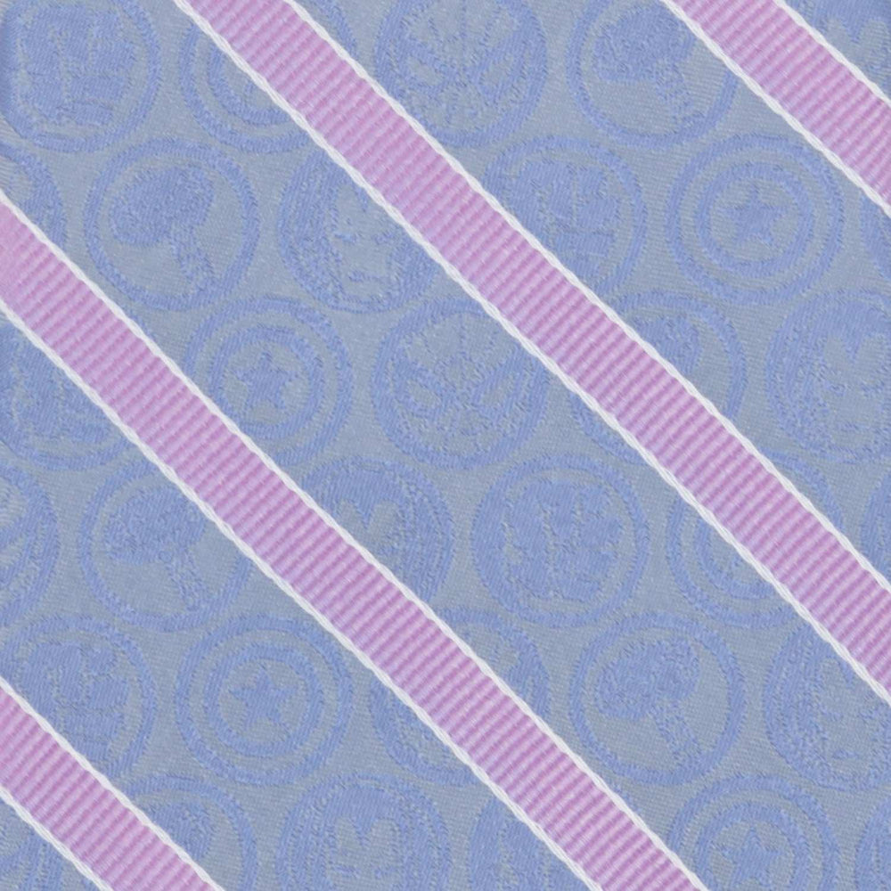 Marvel Comics Blue and Pink Stripe Silk Men's Tie - Cufflinks.com - Flyclothing LLC