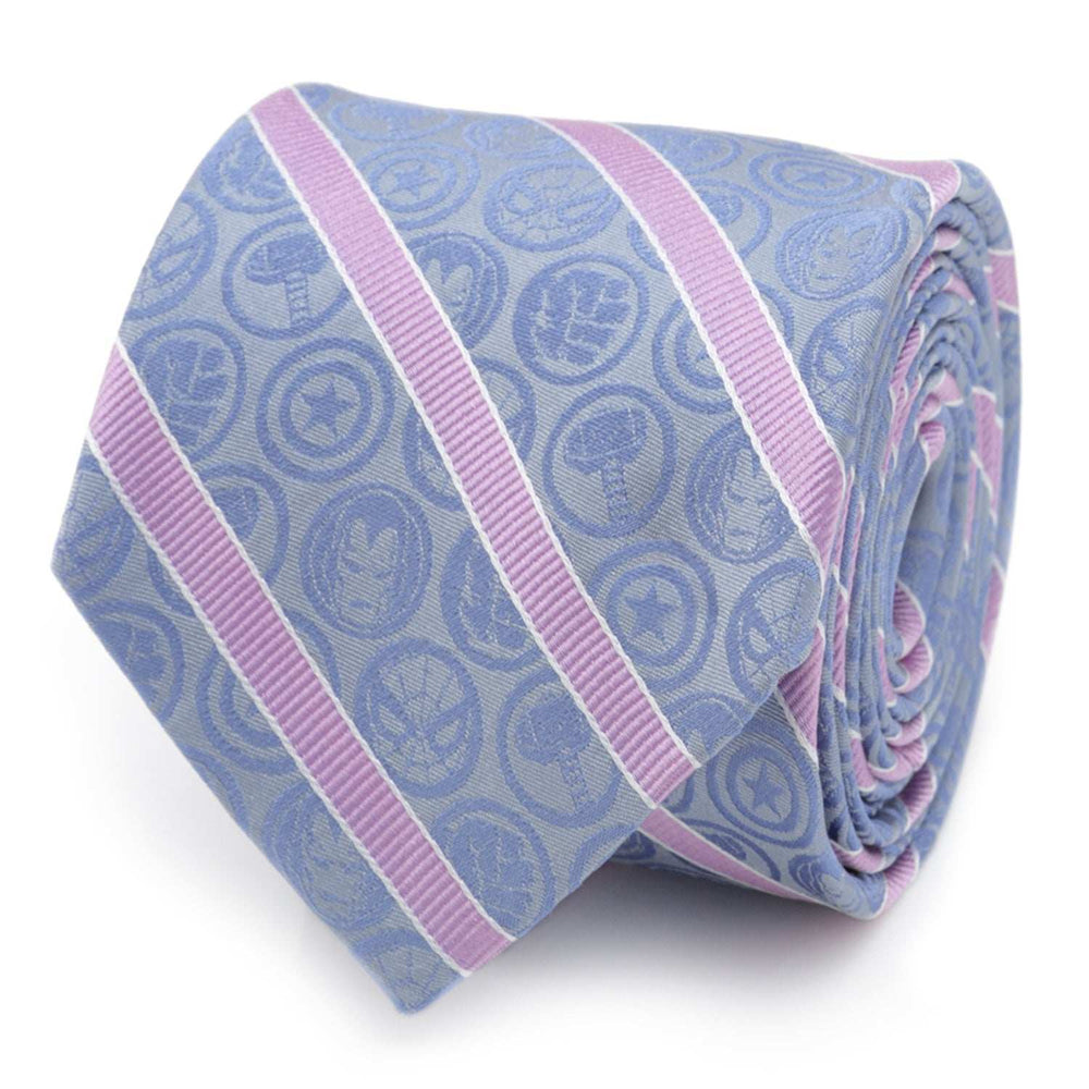 Marvel Comics Blue and Pink Stripe Silk Men's Tie - Cufflinks.com - Flyclothing LLC