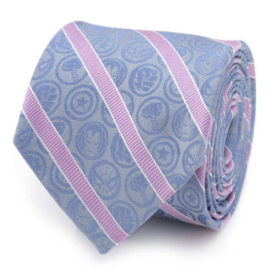 Marvel Comics Blue and Pink Stripe Silk Men's Tie - Cufflinks.com - Flyclothing LLC