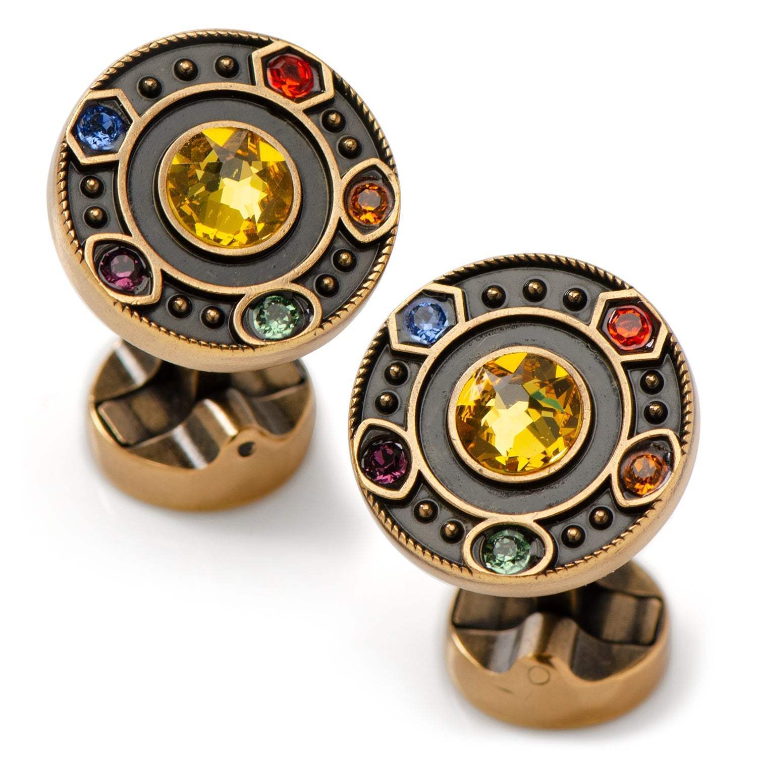 Marvel Avengers Infinity Stones Antique Gold Cufflinks - Cufflinks.com - Flyclothing LLC