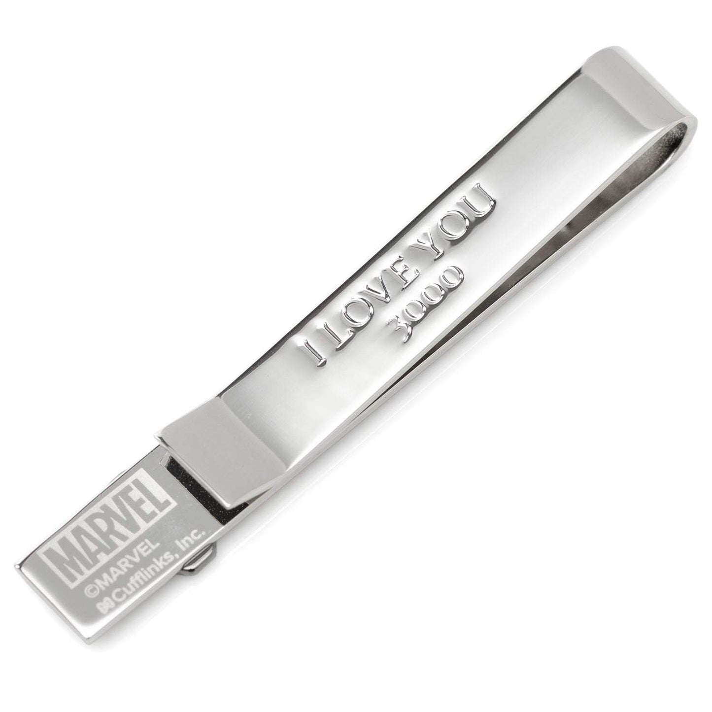 Marvel Iron Man "I Love You 3000" Textured Hidden Message Tie Bar - Cufflinks.com - Flyclothing LLC