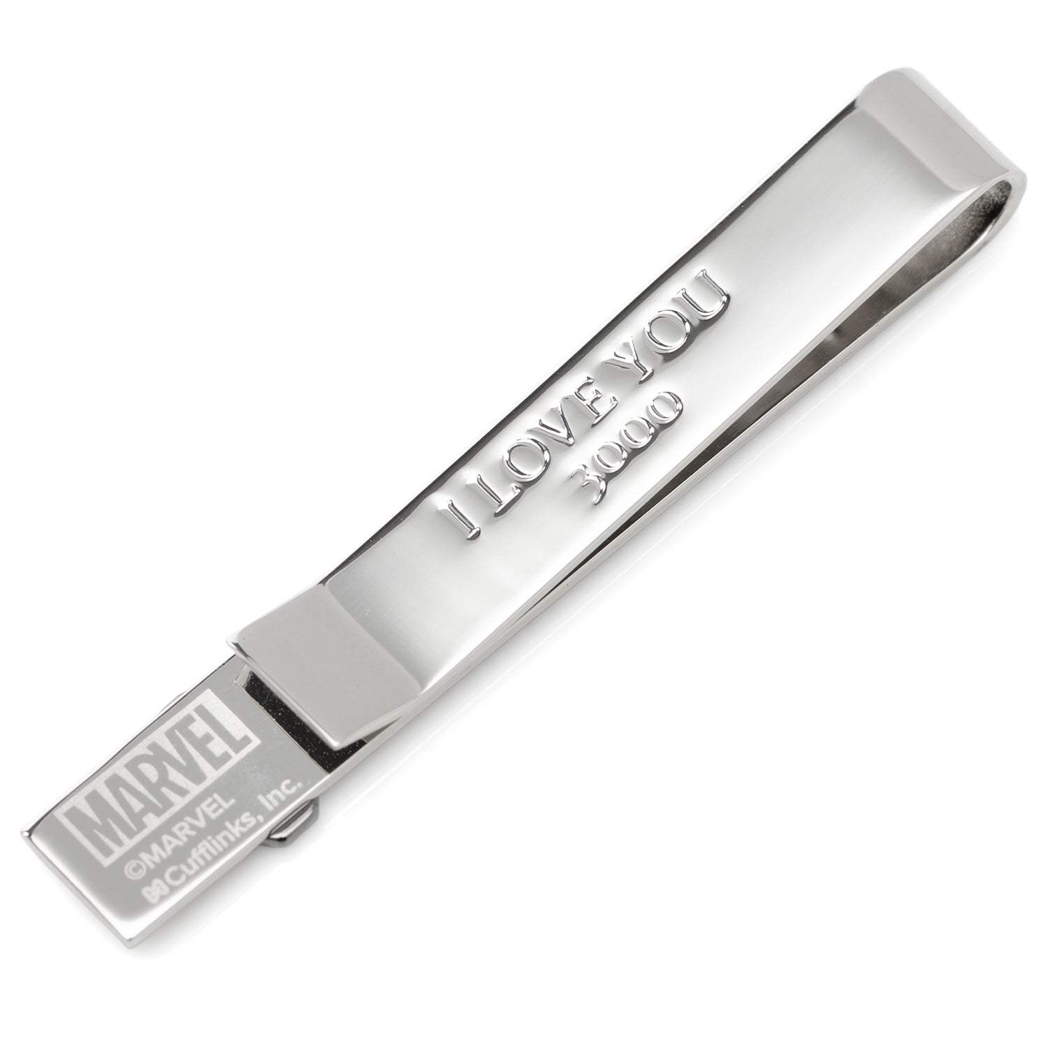 Marvel Iron Man "I Love You 3000" Textured Hidden Message Tie Bar - Cufflinks.com - Flyclothing LLC