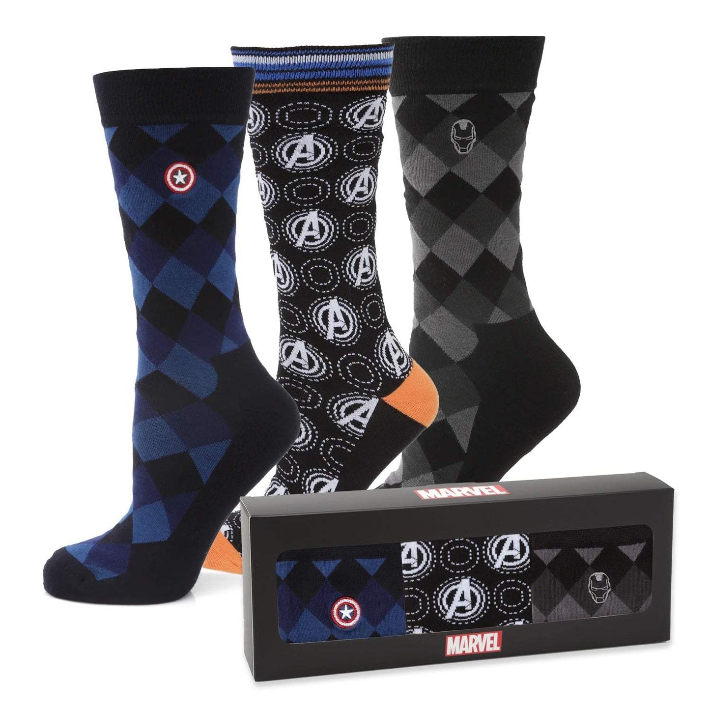Marvel Argyle 3 Socks Pack and Lapel Pin Gift Set - Cufflinks.com - Flyclothing LLC