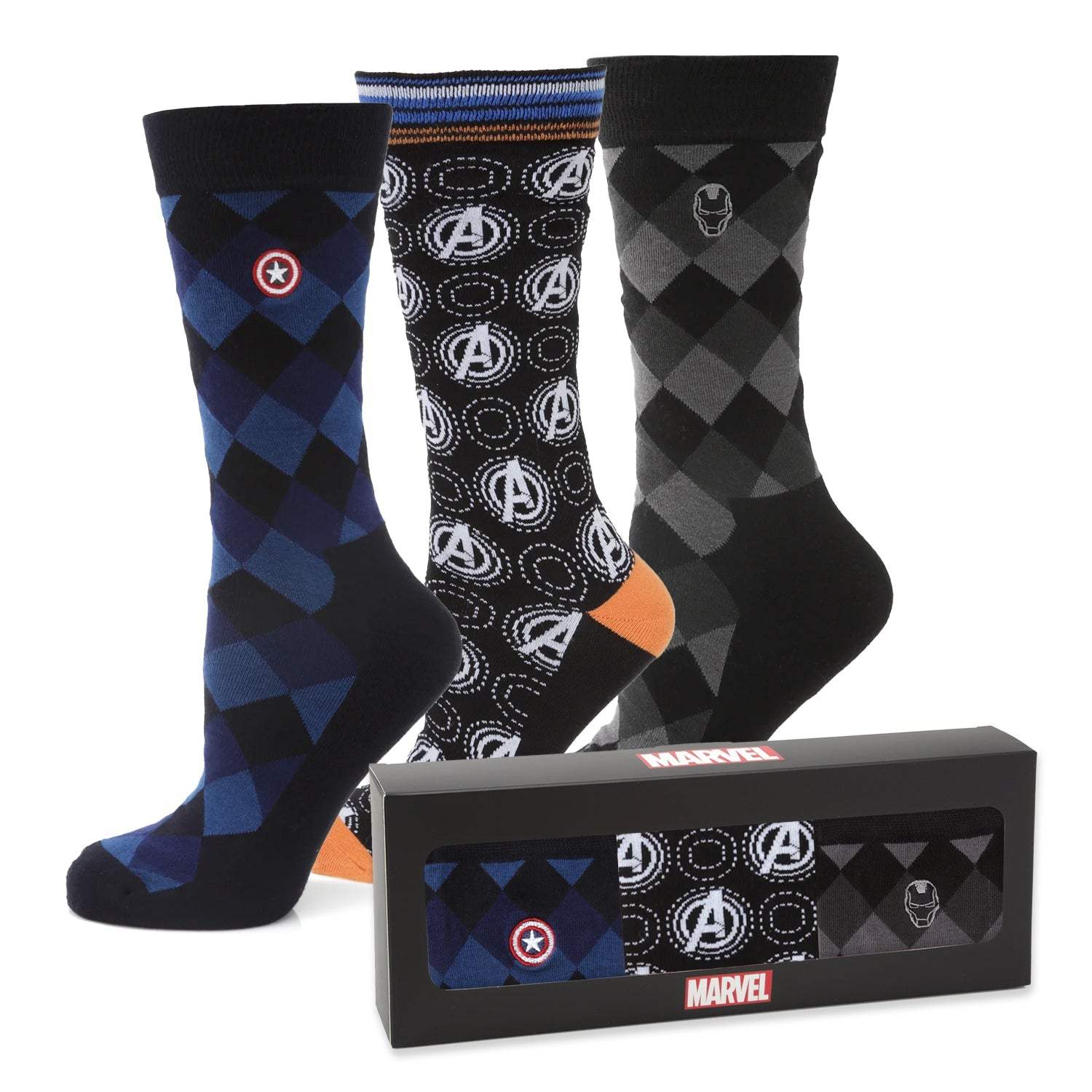 Marvel Argyle 3 Socks Pack and Lapel Pin Gift Set - Cufflinks.com - Flyclothing LLC