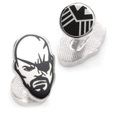 Marvel Nick Fury Silver Cufflinks - Cufflinks.com - Flyclothing LLC