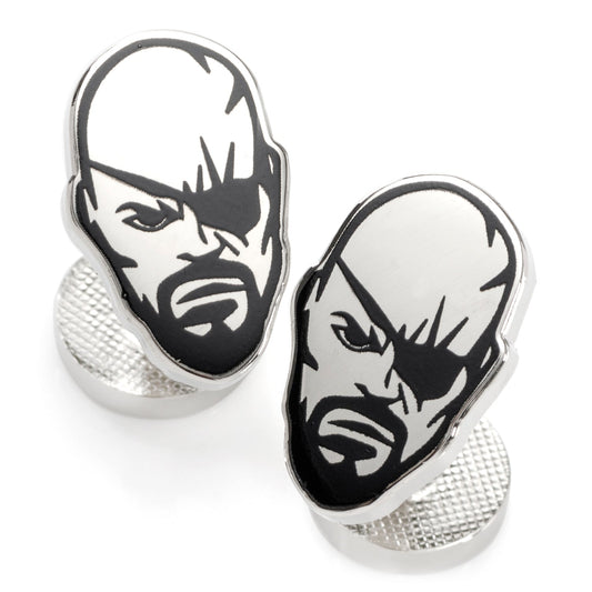Marvel Nick Fury Silver Cufflinks