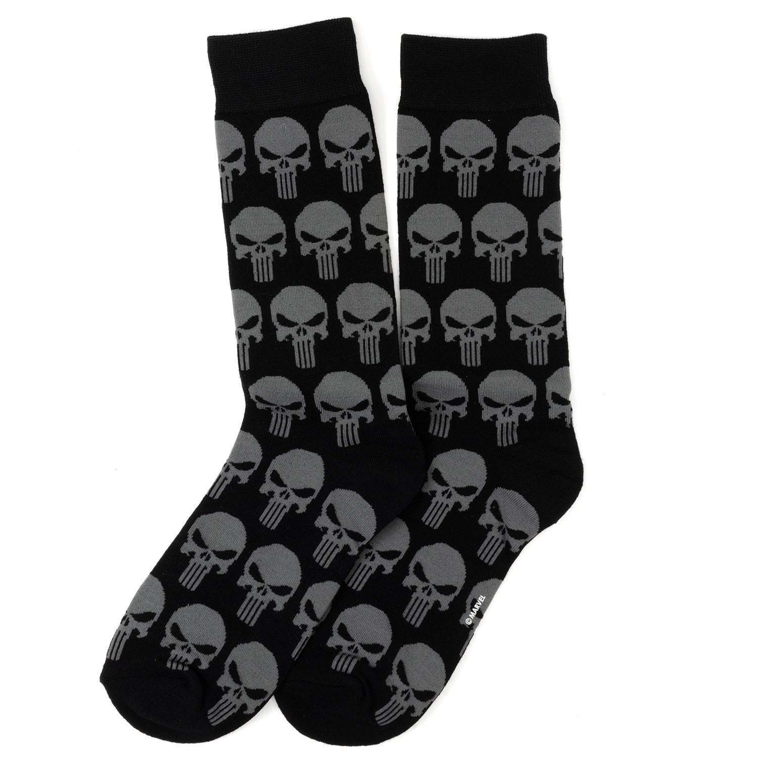 Marvel Punisher Black Socks and Silver Lapel Pin Gift Set - Cufflinks.com - Flyclothing LLC