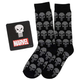 Marvel Punisher Black Socks and Silver Lapel Pin Gift Set - Cufflinks.com - Flyclothing LLC