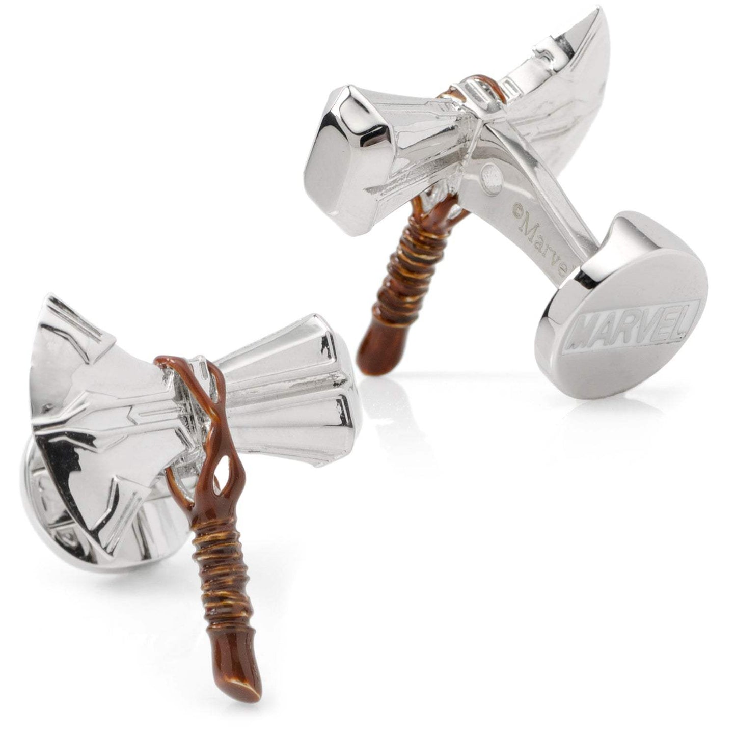 Marvel Thor Stormbreaker Silver Cufflinks - Cufflinks.com - Flyclothing LLC