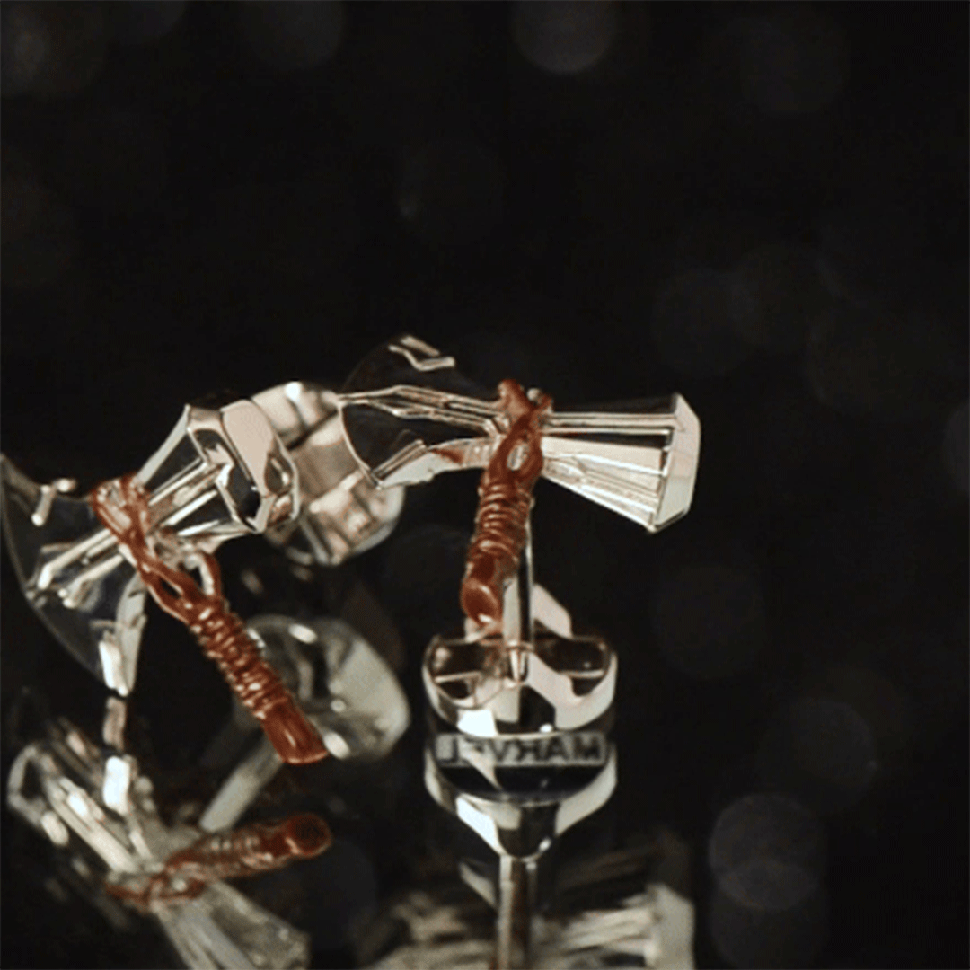 Marvel Thor Stormbreaker Silver Cufflinks - Cufflinks.com - Flyclothing LLC